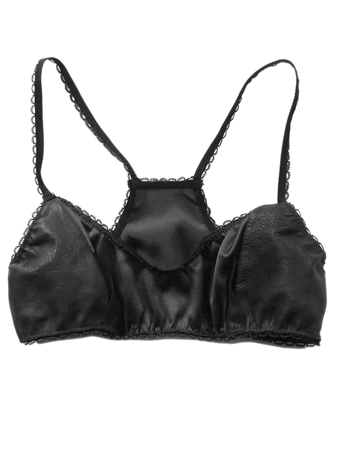 Leather & Silk Bralette – Hasana, Inc.  Purveyors of fine jewellery,  designer fashion, designer clothes, shoes, bags, accessories, bespoke items  & more for men and women.